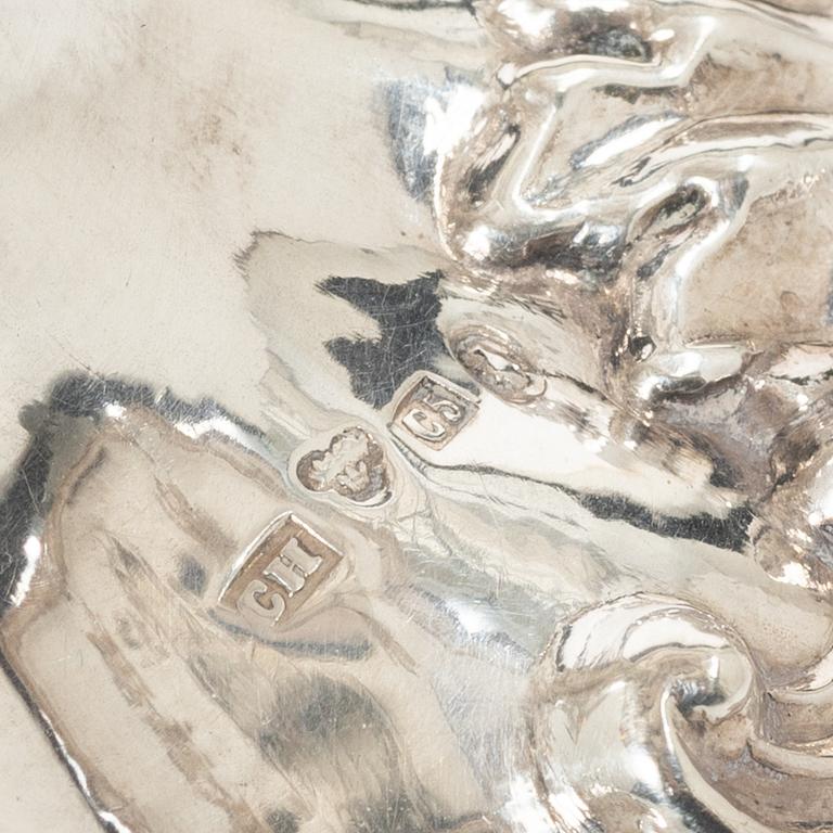 Christian Hammer, liten uppsatsskål, silver, Stockholm 1857. Nyrokoko.