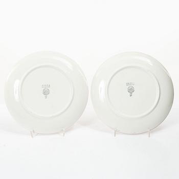 Eugen Trost, Five 'Red Zebra' cream-ware side plates. Uppsala-Ekeby Gefle.