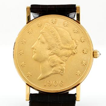 HERRUR, "Corum 20 Dollar Coin Watch" 22 och 18K guld. Vikt 47,12 g.