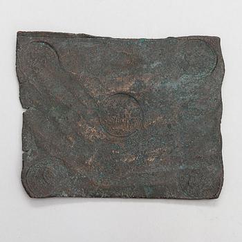 A Swedish copper plate coin, 1 Daler, King Karl XI, 1677.