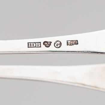 Sokeripihtejä, 3 kpl, hopeaa, Turku, Porvoo ja Göteborg 1841-46.