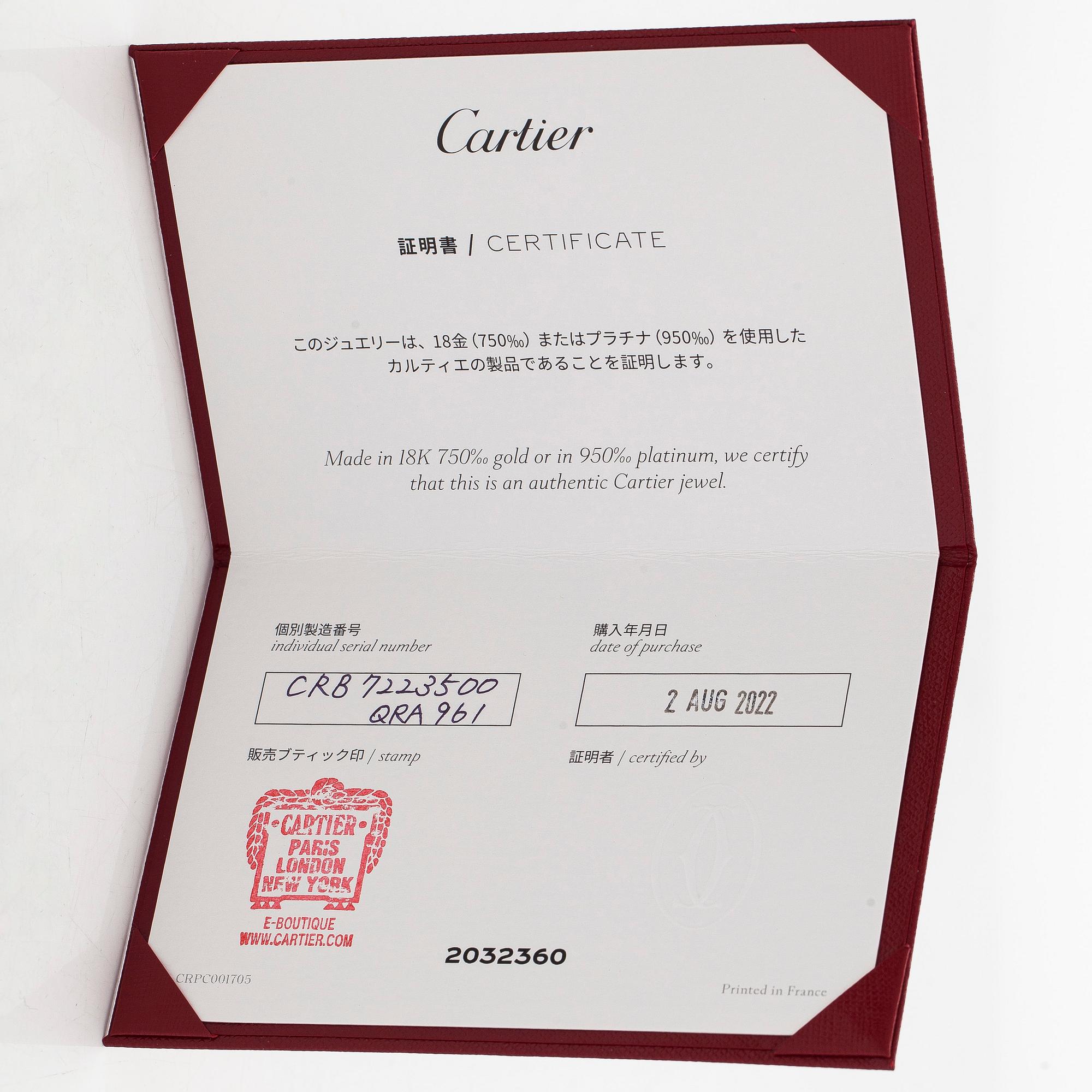 Cartier, halsband, "Trinity Pendant", 18K guld och en briljantslipad diamant.