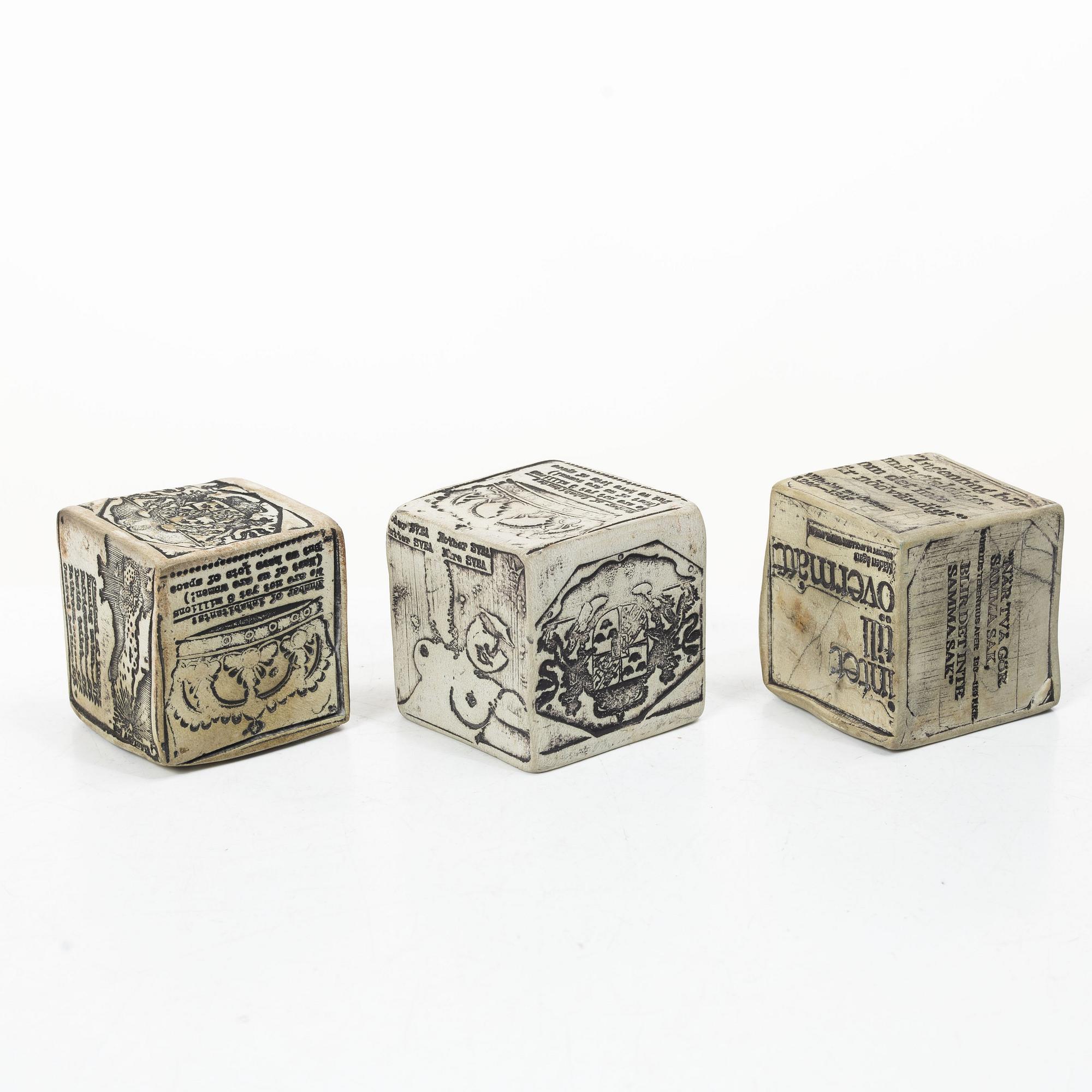 Bengt Berglund, Seven cubes, 'Kultsten', Gustavsberg, 1970s.