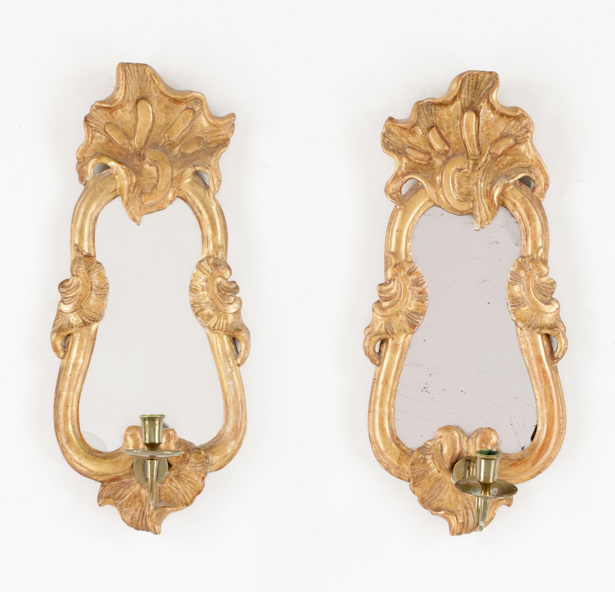 SPEGELLAMPETTER, ett par,  1700-talets mitt.