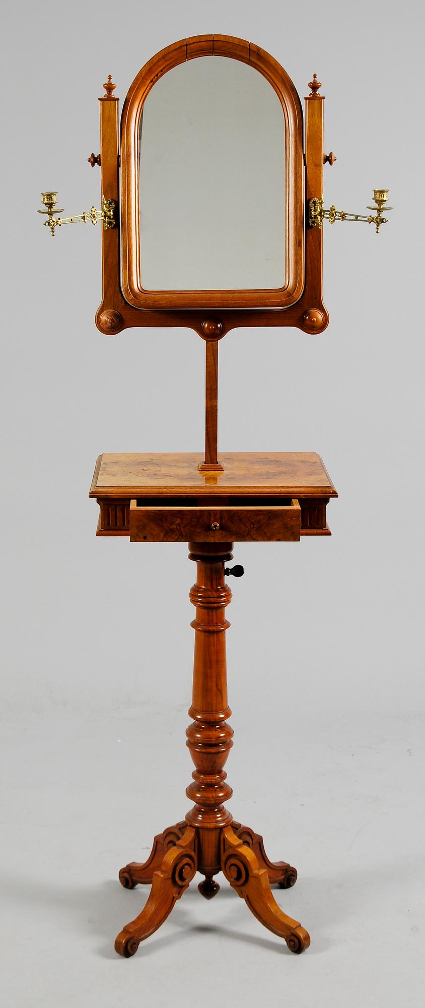 TOALETTSPEGEL MED BORD, nyrenässans, sent 1800-tal.