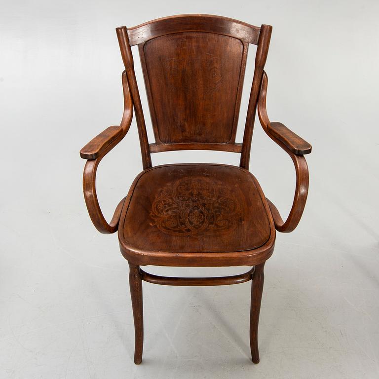 A set of two armchairs and one swivel chair Thonet and Khon erly 1900s.