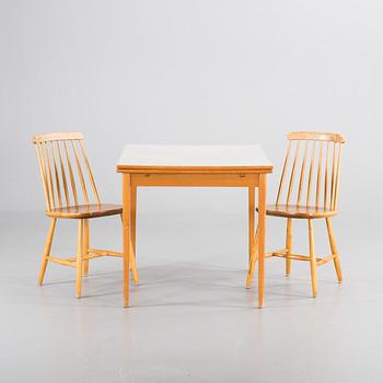 BORD, Perstorp och STOLAR, ett par, Nesto. 1900-talets mitt.