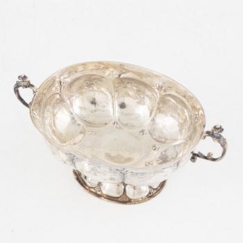 Two silver brandy-bowls, Nothern Europe, 18th century, unidentified maker's mark.