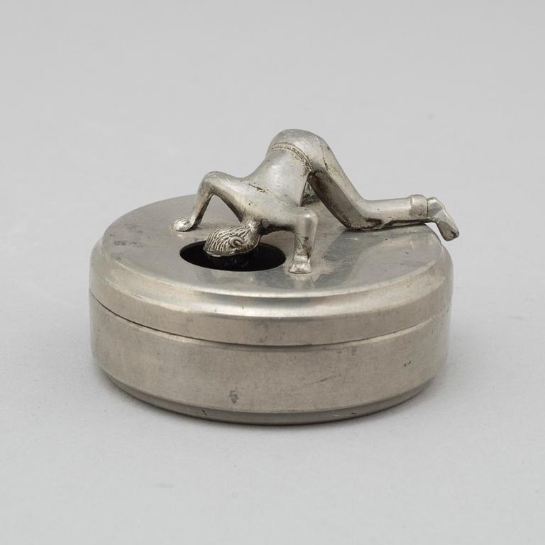 A PEWTER BUTTON BOX, 'Originell', Widerholm & Dahlberg, Eskilstuna.
