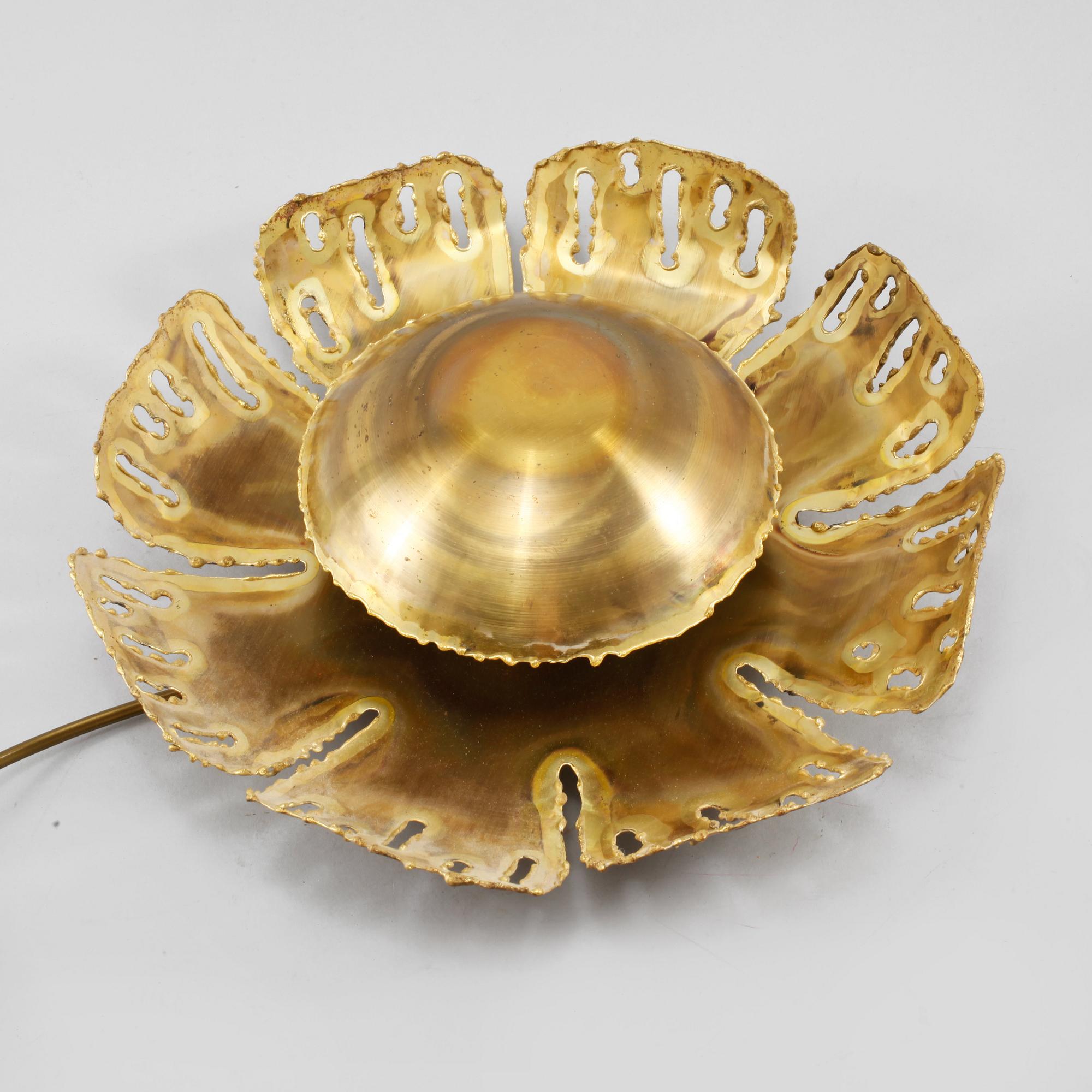 VÄGGLAMPA, mässing, Holm-Sörensen & Co. As, Danmark, 1900-talets andra hälft.
