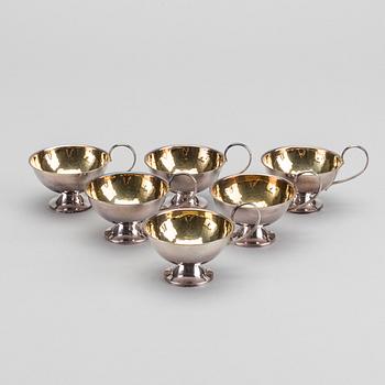 PUNCHBÄGARE, 6 st, silver, Göteborg 1967,