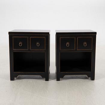 Nightstands, a pair, later part of the 20th century.