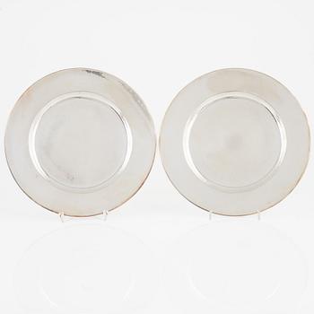 Twelve silver plates, GAB, Stockholm, Sweden, 1928.