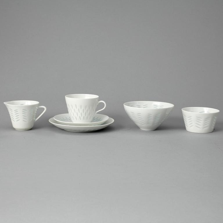 KAFFESERVIS, 29 delar, risporslin, Friedl Holzer-Kjellberg, Arabia, 1900-talets mitt.