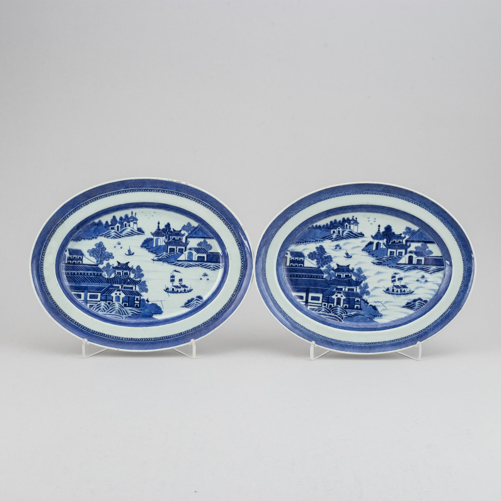 SERVERINGSFAT, 4 st, kompaniporslin. Qingdynastin, 1800-tal.