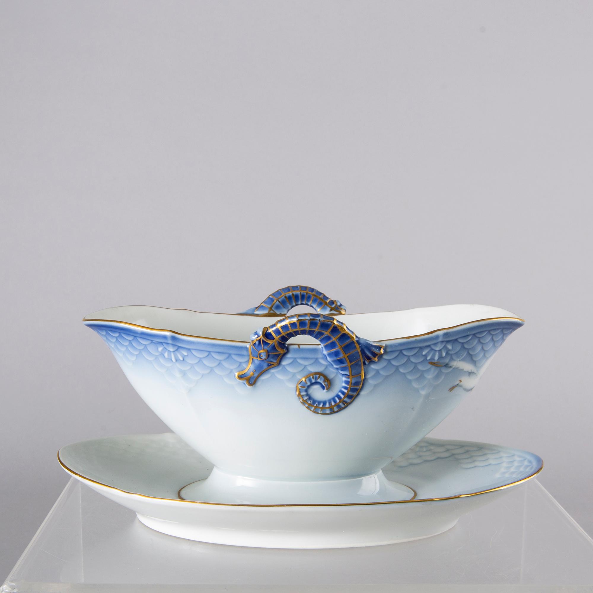 SERVIS 72 dlr Blå Måsen Bing & Gröndahl Danmark 1900-talets senare del porslin.