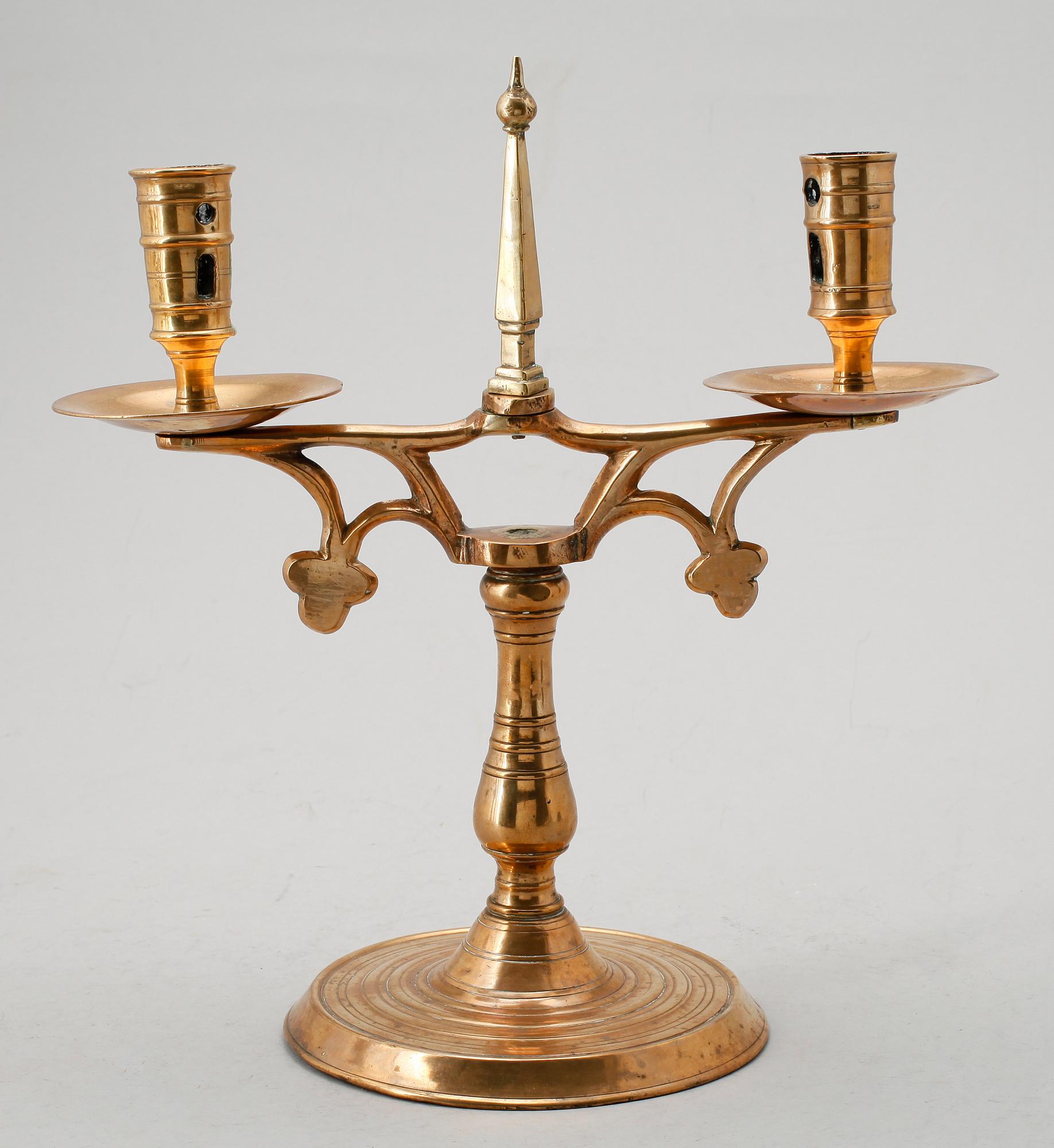 KANDELABER, mässing, barock, 1700-tal.