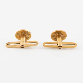 Cufflinks, six pieces, 18K gold.