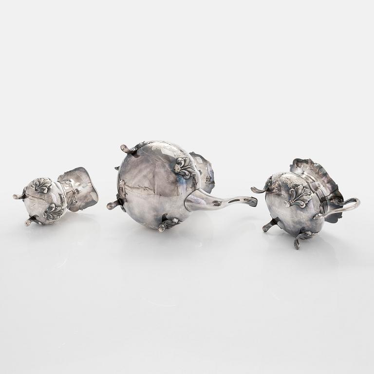 A three-piece silver coffee set, Kultakeskus, Hämeenlinna 1967.