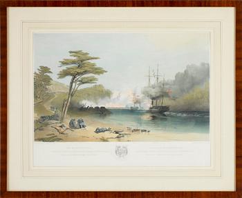 Oswald Walter Brierly · OSWALD WALTER BRIERLY, färglitografi, troligen 1800-tal.