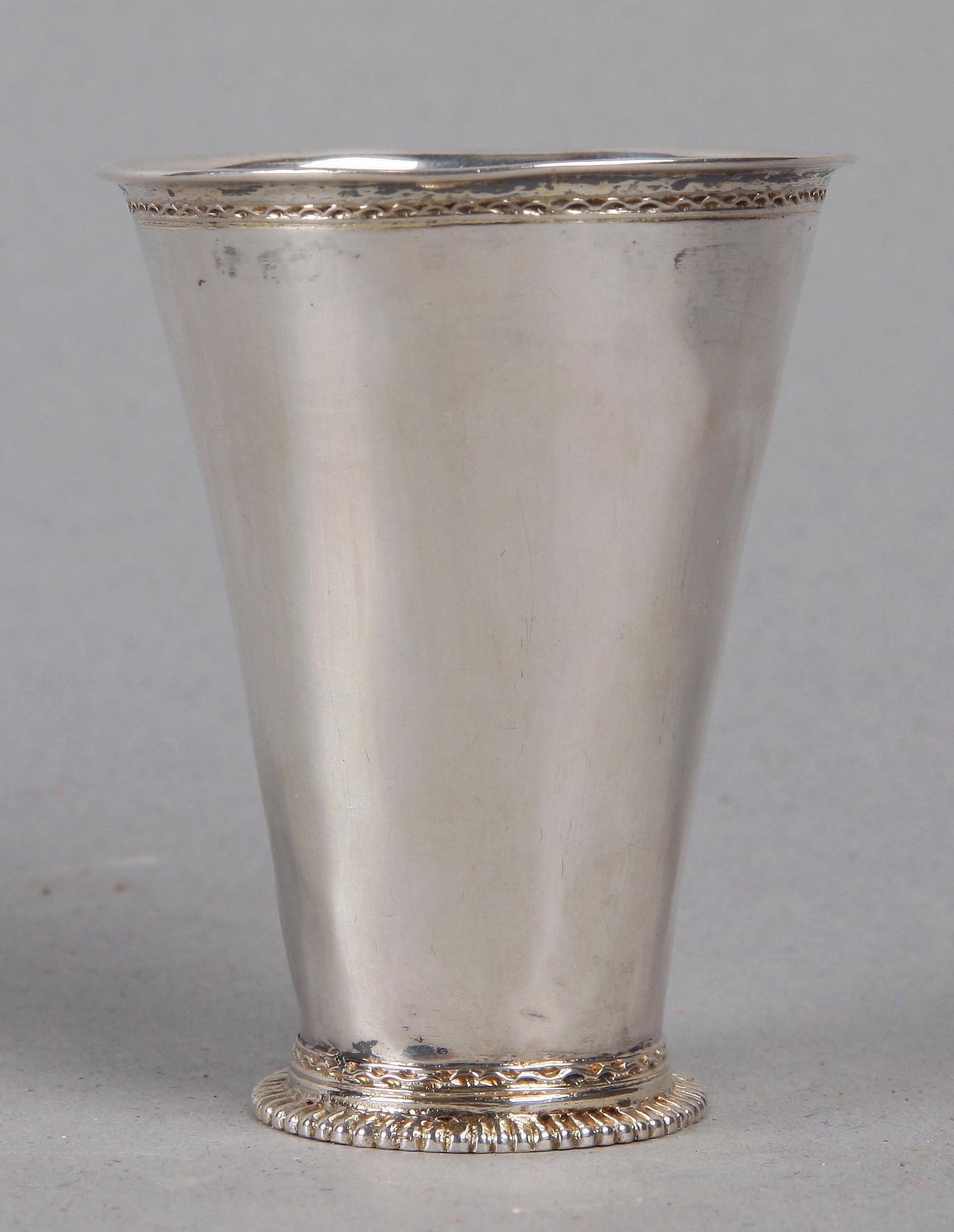BÄGARE, silver, Erik Wibeck, Borås. Verksam 1743-1781.