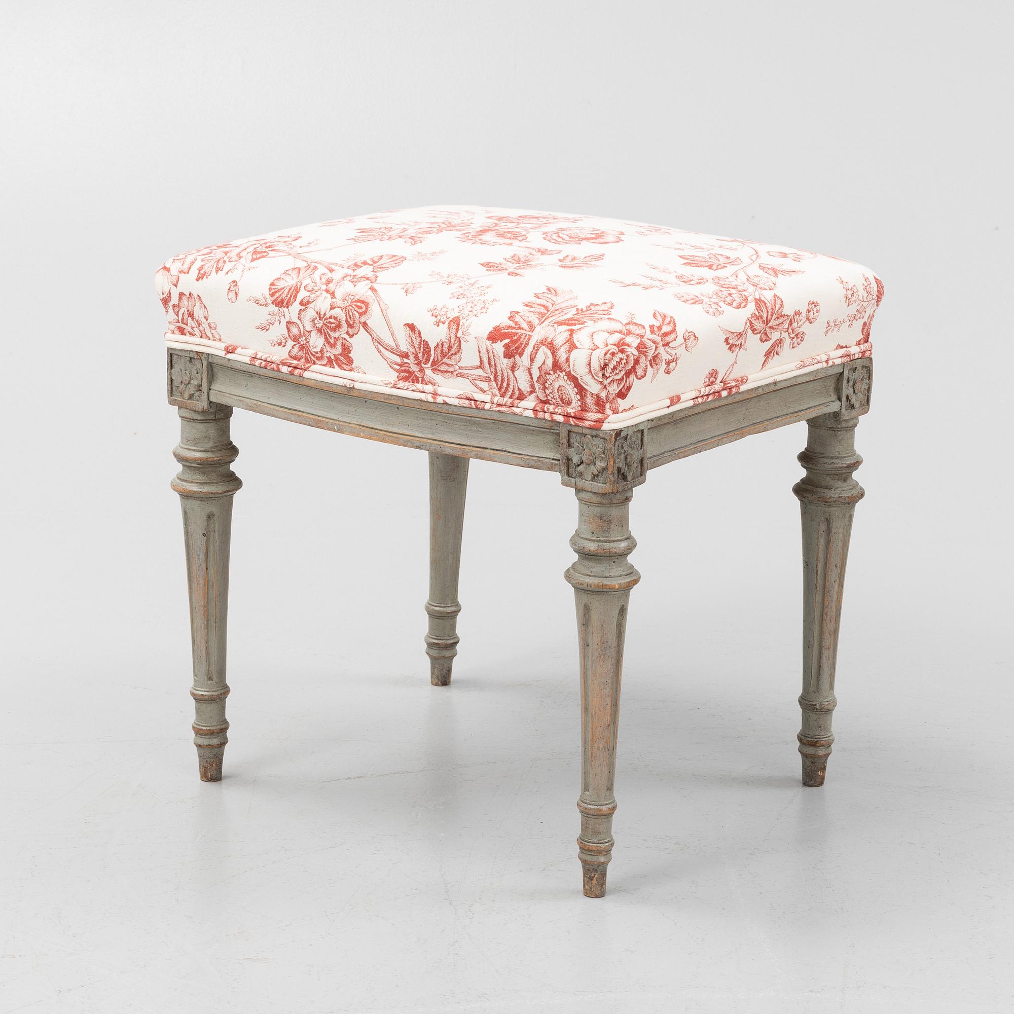 A Gustavian stool, late 18th Century.