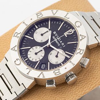 Bulgari, chronograph, wristwatch, 38 mm.