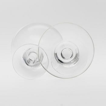 LIKÖRGLAS PÅ FOT, 12 st, "Sointu" Nanny Still, Riihimäen Lasi 1954-1962.