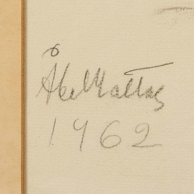 ÅKE MATTAS, blyertsteckning, signerad och daterad 1962.