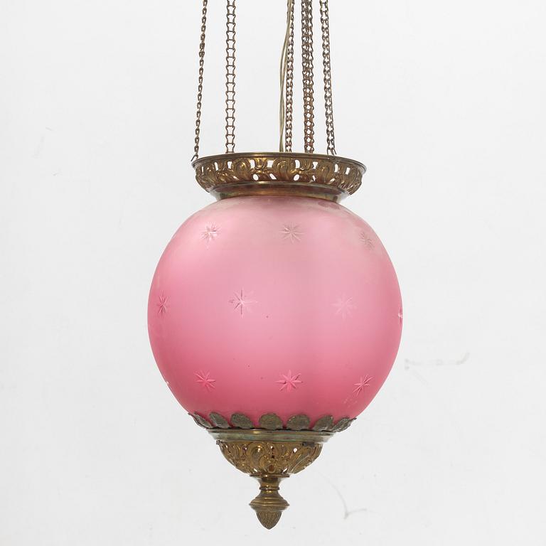 An Art Nouveau ceiling light, circa 1900.