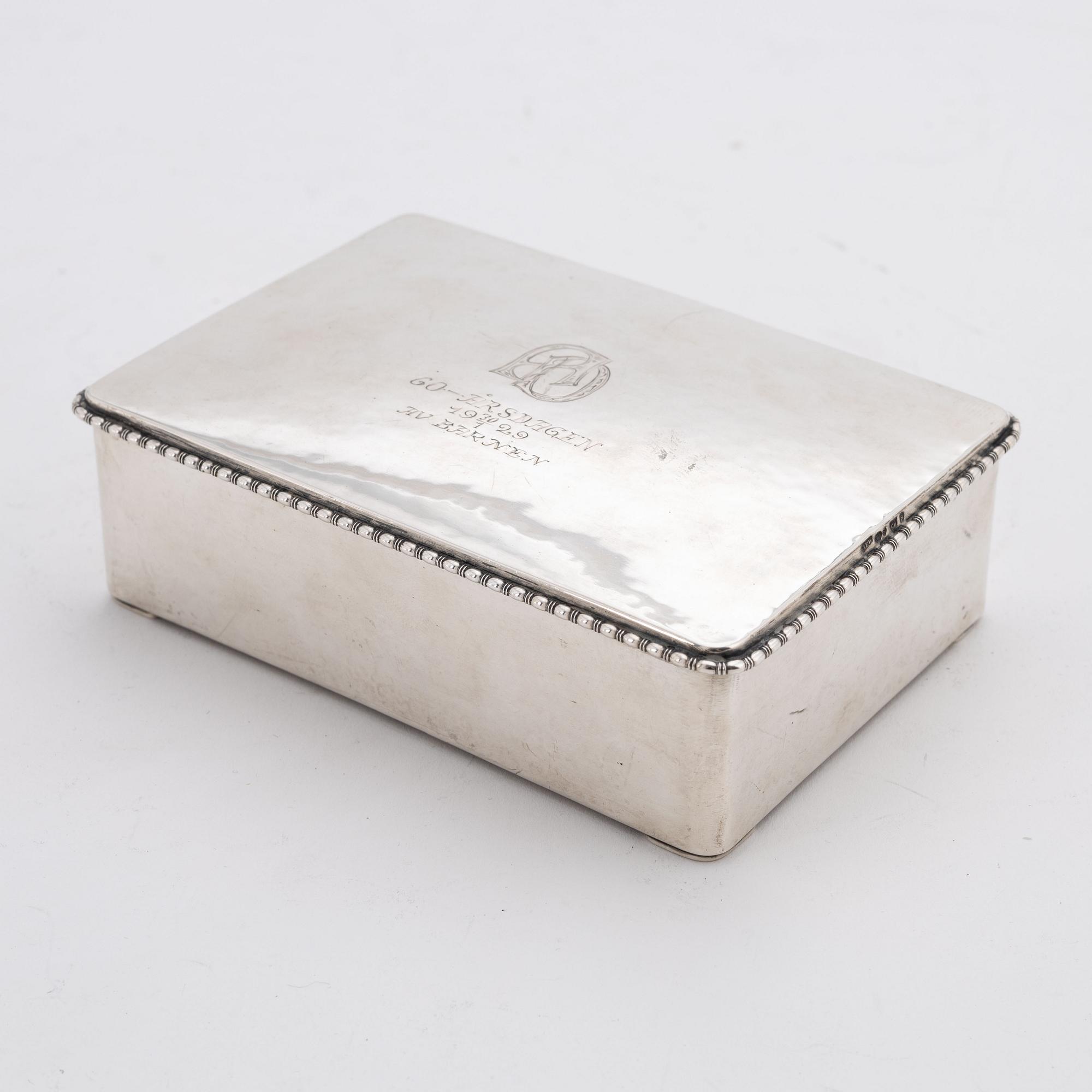 A silver cigarr box, Denmark, 1926.