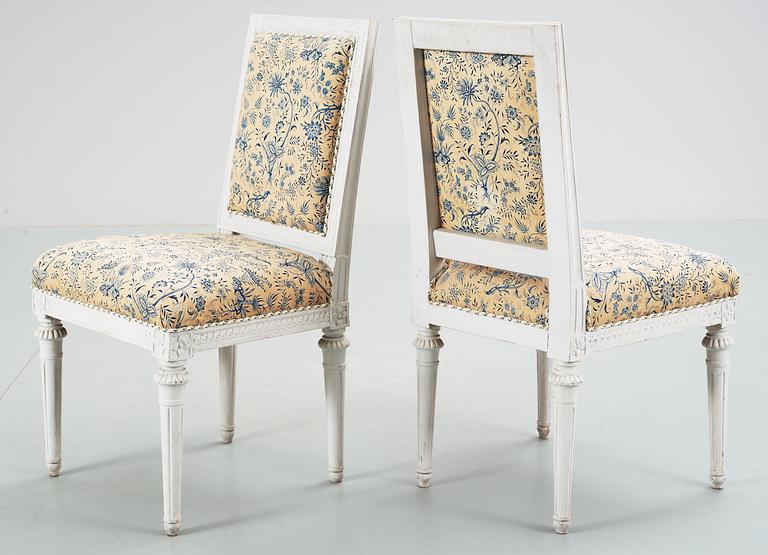 A set of four Gustavian chairs (three by E. Öhrmark and one by E. Ståhl).