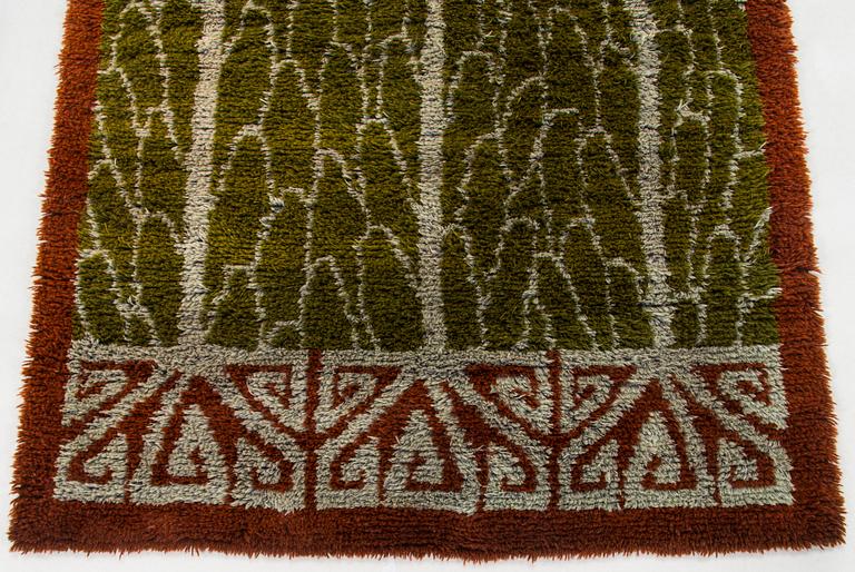 Maria Schwartsberg, ryijy,malli Suomen Käsityön Ystävät. Suunniteltu 1910. Noin 180 x 119 cm.