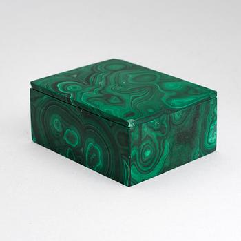 A malachite box, 20th Century.
