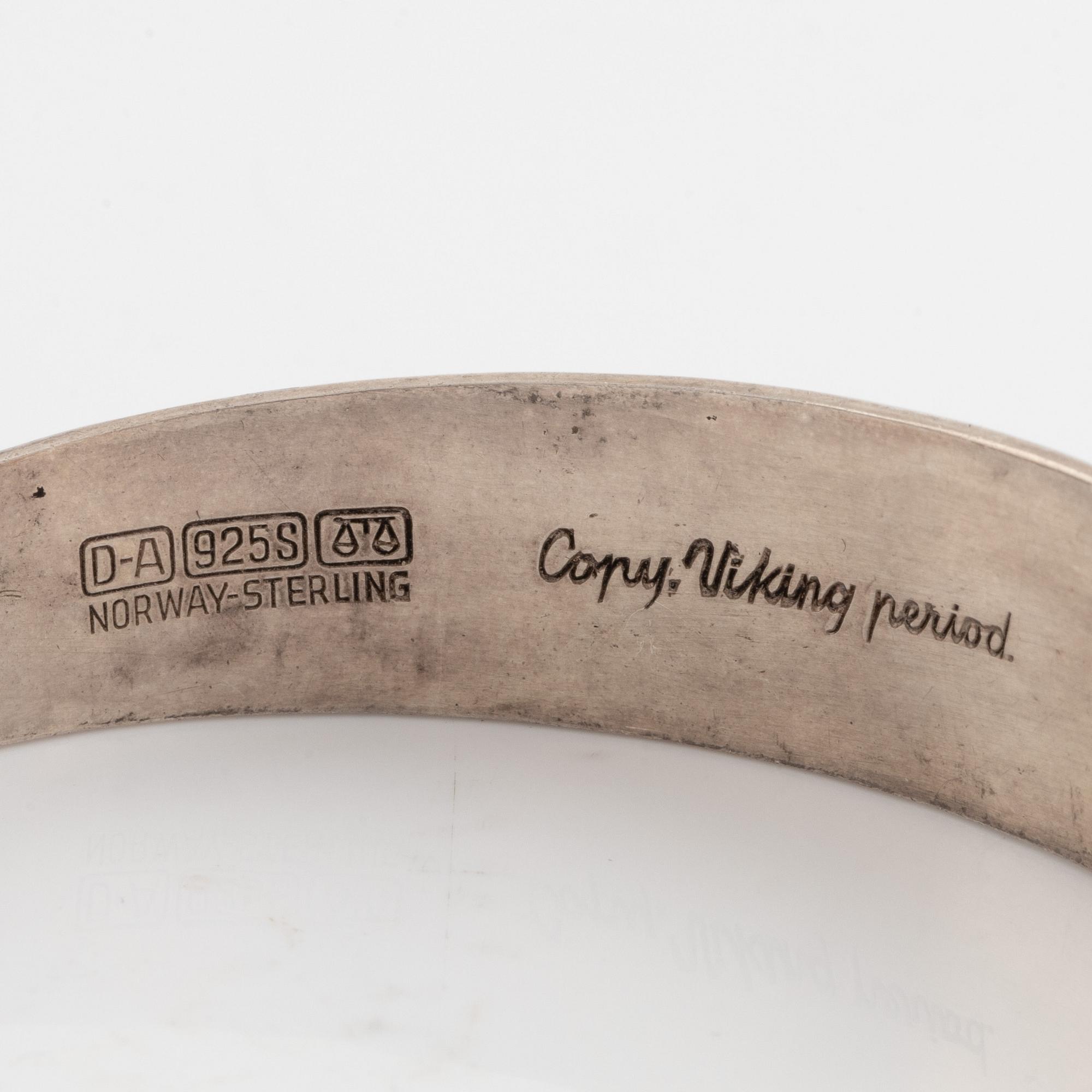 David Andersen, armring, sterling silver, vikingastil, Norge.