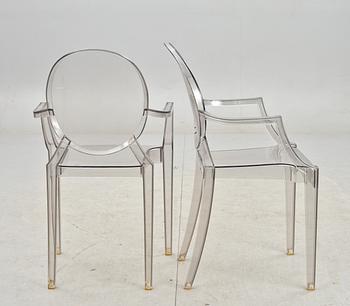 KARMSTOLAR, ett par, "Louis Ghost", Philippe Starck för Kartell.