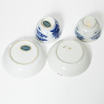 Servisdelar, fyra stycken, kompaniporslin, Kina, Qingdynastin, 1700/1800-tal.