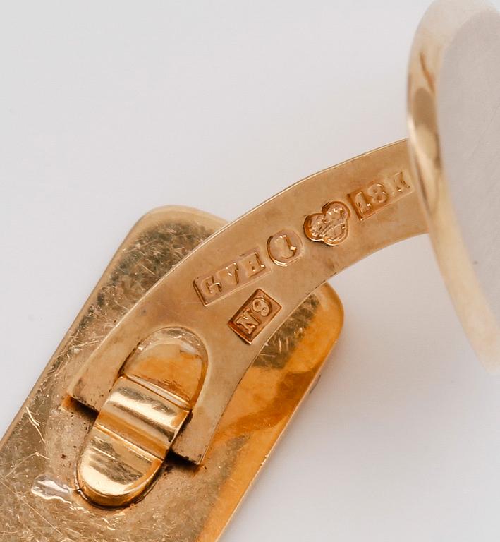 MANSCHETTKNAPPAR, 1 par, 18K guld, svenska stämplar, 1963.