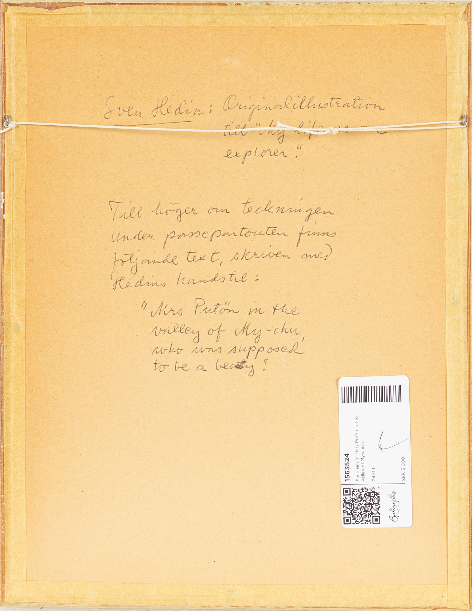 Sven Hedin, "Mrs Putön in the valley of My-chu".