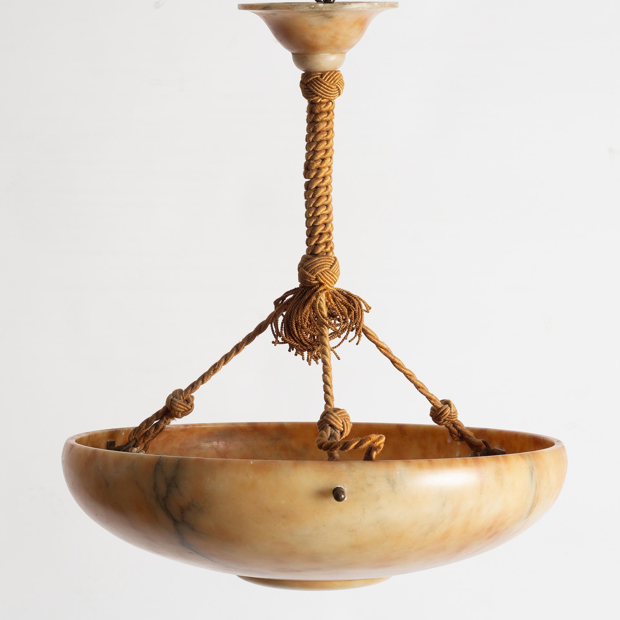 An alabaster ceiling lamp, 1920s.