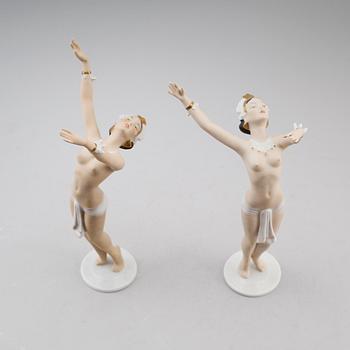 FIGURER, 2 st, porslin, Schaubach Kunst, Tyskland, 1900-talets första hälft.