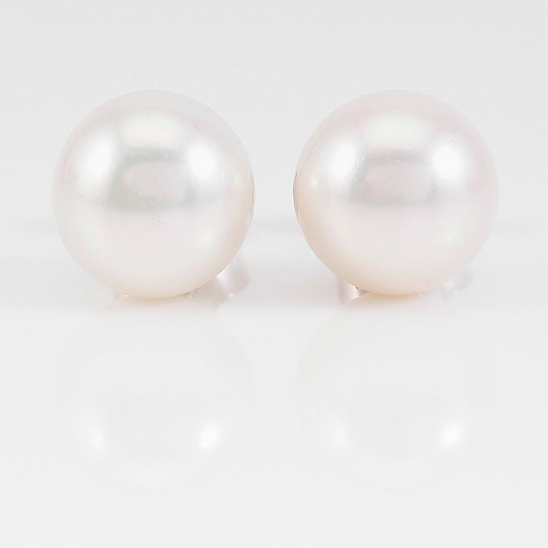 ÖRHÄNGEN, 1 par, 18K vitguld och odlade pärlor.