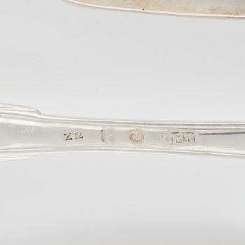 Bordsskedar, 12 st, silver, Carl Magnus Ryberg, Stockholm, 1806.