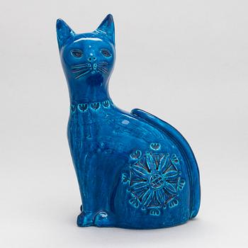 Aldo Londi, A ceramic cat from the Siviglia blu persiano series by Bitossi, Italy 1963-65.