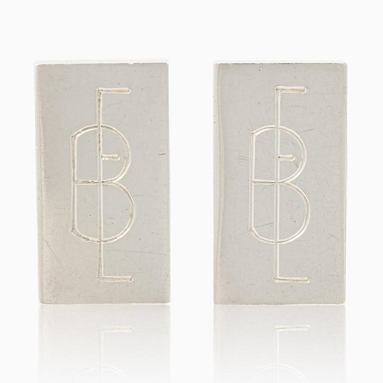 Wiwen Nilsson, A pair of cufflinks with monogram engraving, Lund, 1961.