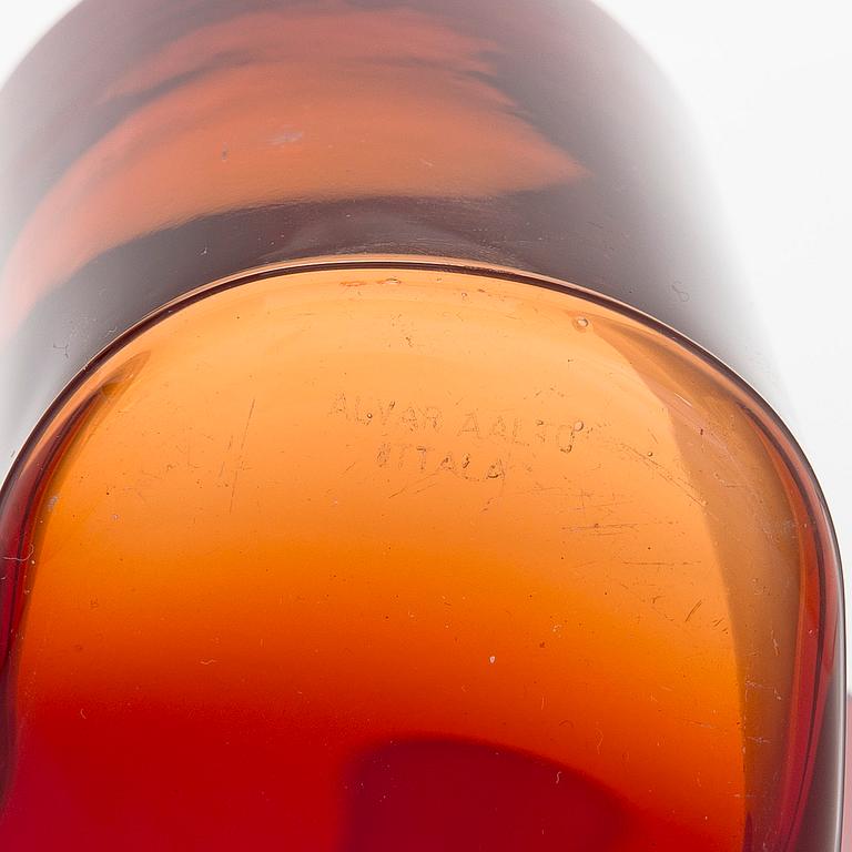 Alvar Aalto, vas, glas, modell 3030, signerad Alvar Aalto Iittala.