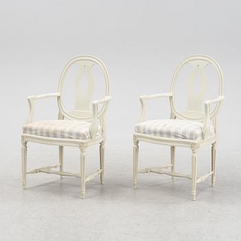 A pair of Gustavian style chairs, second half of the 20th Century.