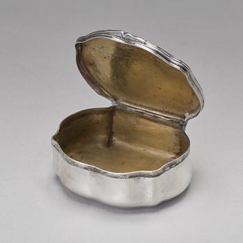 A Swedih mid 18th century parcel-gilt silver snuff-box, mark of Jonas Berg, Stockholm 1755.