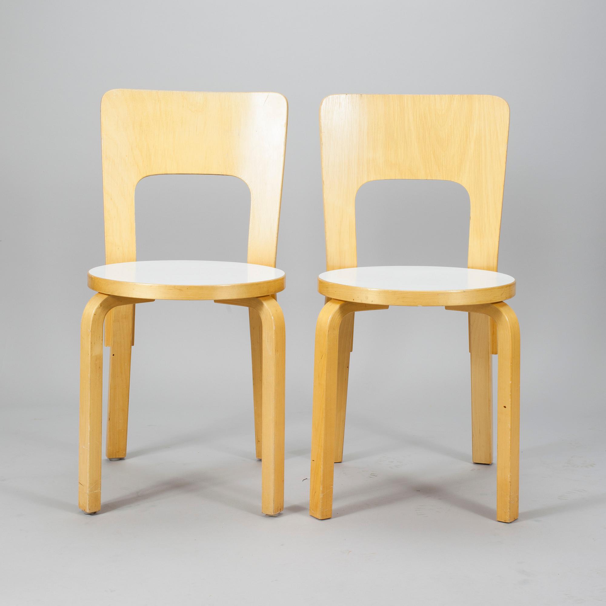 STOLAR, 2 st, modell 66, Alvar Aalto Artek.