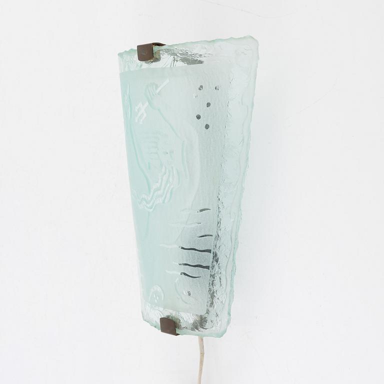 A glass wall lamp, presumably Glössner, Sweden, 1930's/40's.